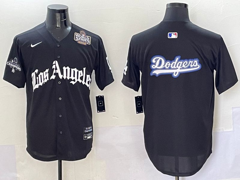 Men Los Angeles Dodgers Blank Black Five generations Joint Name 2025 Nike MLB Jersey style 66